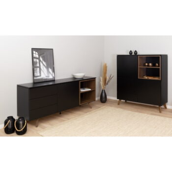 Vysoká komoda v dekore orecha v čierno-prírodnej farbe 120x133 cm Plain – Tenzo – Obrázok 3