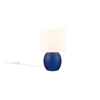 Bielo-modrá stolová lampa s textilným tienidlom (výška 29 cm) Vela – Trio – Obrázok 4
