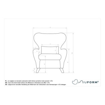 Biele kreslo ušiak Miuf – Miuform - Image 9