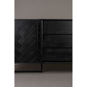 Čierna nízka komoda v dekore exotického dreva 180x80 cm Class - Dutchbone - Image 8
