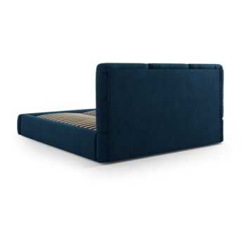 Tmavomodrá čalúnená dvojlôžková posteľ s úložným priestorom s roštom 180x200 cm Brody – Mazzini Beds - Image 4