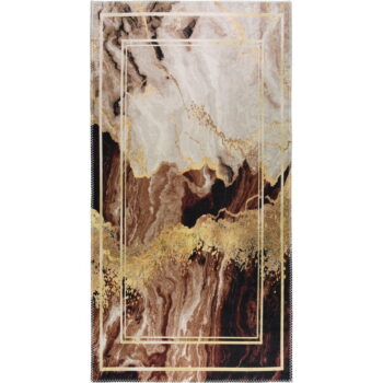 Hnedo-krémový umývateľný koberec behúň 80x200 cm - Vitaus