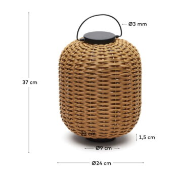 LED stmievateľná stolová lampa v prírodnej farbe (výška 37 cm) Saranella – Kave Home - Image 6