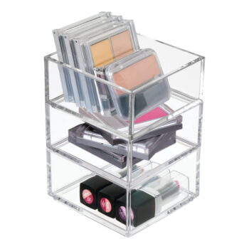 Priehľadný stohovateľný organizér iDesign Clarity, 10 x 10 cm - Image 5