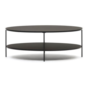 Čierny konferenčný stolík so sklenenou doskou 65x110 cm Fideia – Kave Home – Obrázok 2