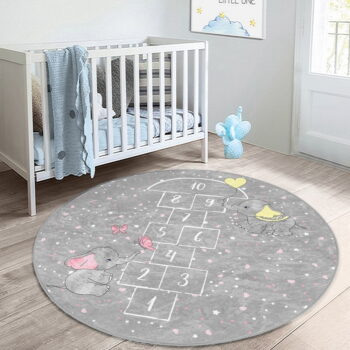 Sivý detský koberec ø 100 cm Comfort – Mila Home - Image 3