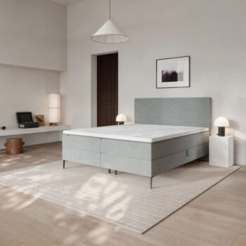 Sivá boxspring posteľ s úložným priestorom 180x200 cm Bufo – MESONICA – Obrázok 4