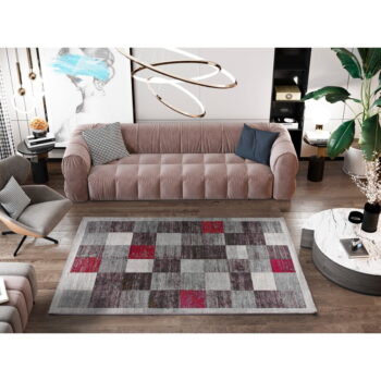 Červeno-sivý koberec 133x190 cm Sheki - Universal – Obrázok 2