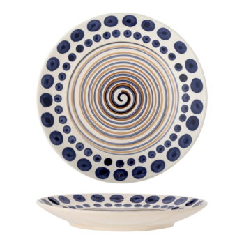Bielo–tmavomodrý tanier z kameniny ø 27 cm Shama – Bloomingville - Image 3