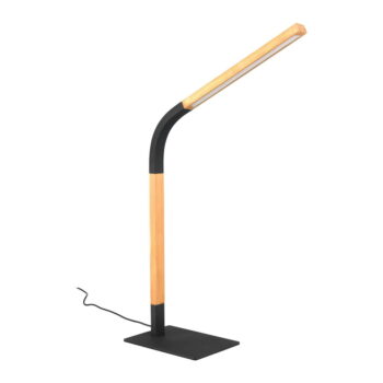 LED stmievateľná stolová lampa v čiernej a prírodnej farbe s dreveným tienidlom (výška 73,5 cm) Norris – Trio – Obrázok 2