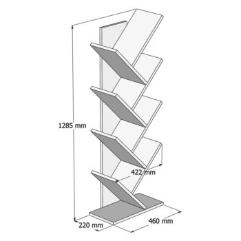 Biely regál 46x128,5 cm Hitit – Kalune Design – Obrázok 4