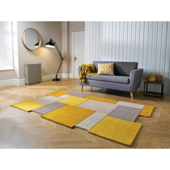 Žlto-béžový vlnený koberec Flair Rugs Collage, 120 x 180 cm - Image 2