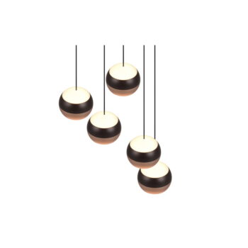 LED závesné svietidlo s kovovým tienidlom ø 30 cm v čierno-medenej farbe Orbit - Trio Select - Image 3