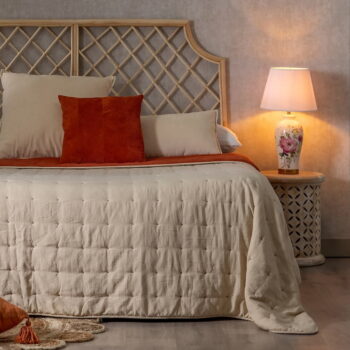 Prešívaný pléd z mikrovlákna v tehlovej a béžovej farbe 230x280 cm – Ixia – Obrázok 3
