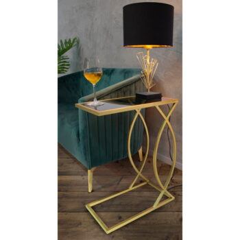 Odkladací stolík so sklenenou doskou 25.5x45.5 cm Glam – Mauro Ferretti - Image 2
