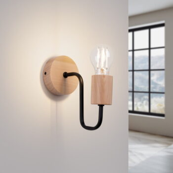 Nástenné svietidlo v čierno-prírodnej farbe Dazzle – Nice Lamps - Image 6