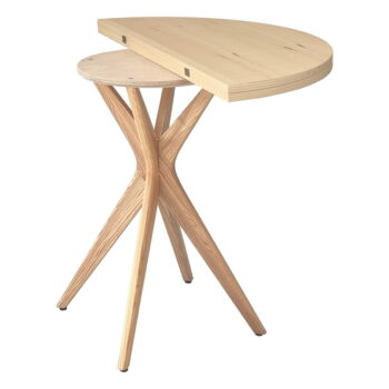 Okrúhly rozkladací jedálenský stôl s doskou v dekore jaseňového dreva 45x90 cm Jubi – Ragaba - Image 3