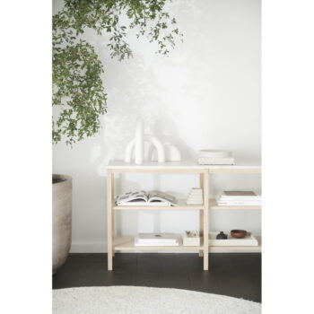 Hnedo-béžový konzolový stolík s doskou z kameňa 140x40 cm Orwel - Rowico - Image 5