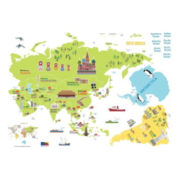 Nástenná samolepka Ambiance World Map - Image 3