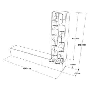 TV stolík v dekore duba v bielo-prírodnej farbe 175x25x27 cm – Kalune Design – Obrázok 7