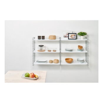 Trojposchodový regál s bielymi policami Metaltex Libro, šírka 70 cm – Obrázok 2