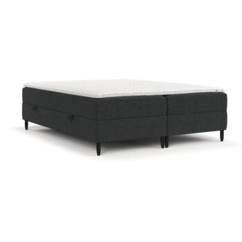 Tmavosivá boxspring posteľ s úložným priestorom 200x200 cm Malte – Maison de Rêve
