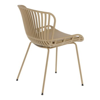 Béžová záhradná stolička s oceľovou konštrukciou Kave Home Surpik – Obrázok 3
