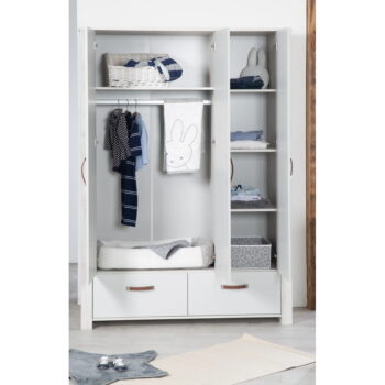 Svetlosivá detská šatníková skriňa 136x190 cm Mila – Roba – Obrázok 3