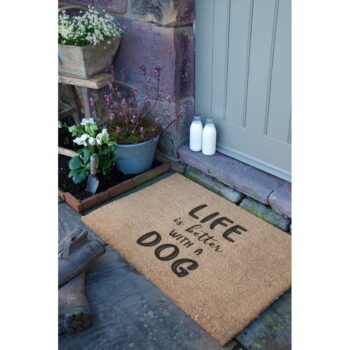 Rohožka z kokosového vlákna 40x60 cm Life Is Better With & Dog – Artsy Doormats - Image 9