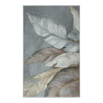Zeleno-sivý prateľný koberec 80x150 cm Dusty Leaves – Mila Home
