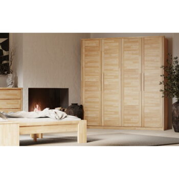 Šatníková skriňa z dubového dreva v prírodnej farbe 105x220 cm Timo – Olivia Living - Image 3