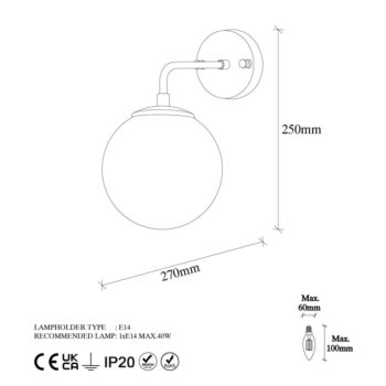 Nástenné svietidlo v bielej a bronzovej farbe ø 15 cm Viran – Opviq lights - Image 5