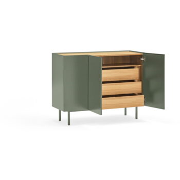 Zelená nízka komoda v dekore duba 110x85 cm Arista – Teulat – Obrázok 7