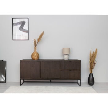Tmavohnedá nízka komoda v dekore duba 176x76 cm Bali – Tenzo - Image 8