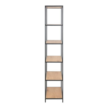 Regál v dekore duba v čierno-prírodnej farbe 77x185 cm Seaford – Actona - Image 3