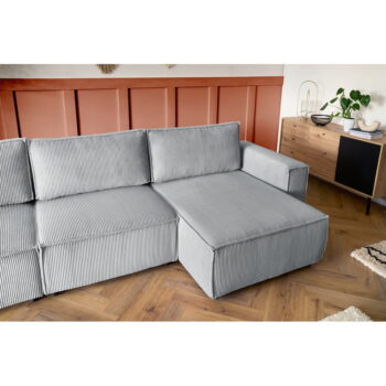 Svetlosivá menčestrová rohová pohovka (ľavý roh/do tvaru "U") Nihad modular – Bobochic Paris - Image 9