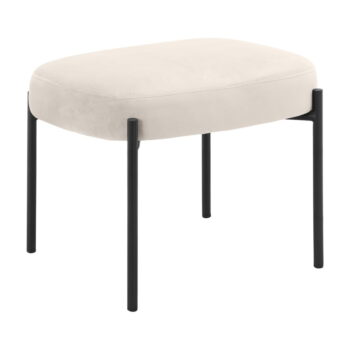 Krémovobiele zamatové kreslo s podnožkou Jerry – Støraa - Image 10