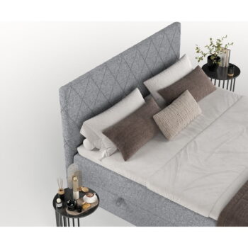 Sivá boxspring posteľ s úložným priestorom 180x200 cm Gwen – Maison de Rêve - Image 11