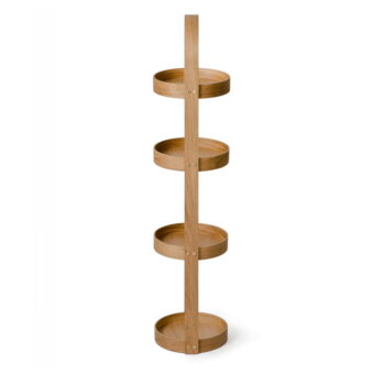 Stojan do kúpeľne z dubového dreva Wireworks Round Caddy Mezza, 4 police - Image 2