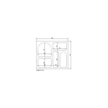 Biela poschodová polica 80 cm Lorin – Kalune Design – Obrázok 7