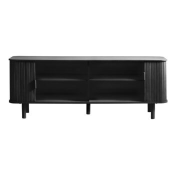 Čierny TV stolík v dekore duba 160x56 cm Cavo – Unique Furniture - Image 2