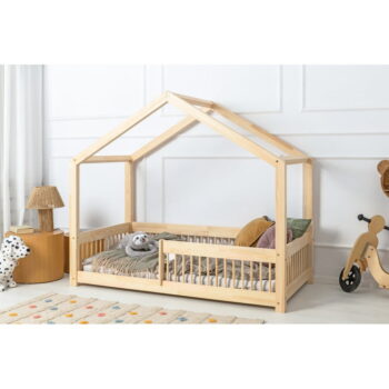 Domčeková detská posteľ z borovicového dreva v prírodnej farbe 80x180 cm Mila RMW – Adeko – Obrázok 3