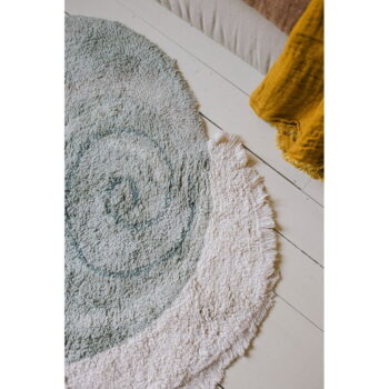 Prateľný ručne tkaný bavlnený detský koberec v mentolovo-svetlo šedej farbe 100x120 cm Snail – Lorena Canals – Obrázok 8