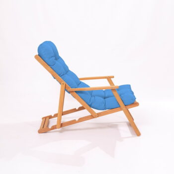 Drevené záhradné ležadlo v modro-prírodnej farbe – Floriane Garden - Image 3