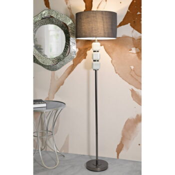 Sivá stojacia lampa s textilným tienidlom (výška  163 cm) Bright – Mauro Ferretti - Image 2