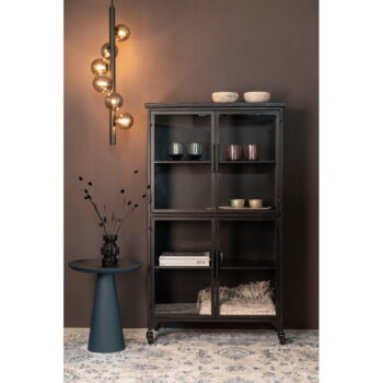 Čierna kovová vitrína 35x133 cm Ferre – White Label - Image 8