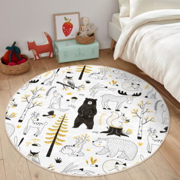 Žlto-biely detský koberec ø 100 cm Comfort – Mila Home – Obrázok 6