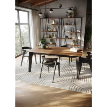 Rozkladací jedálenský stôl s doskou v dekore orechového dreva v prírodnej farbe 100x180 cm Shadow – TemaHome - Image 6