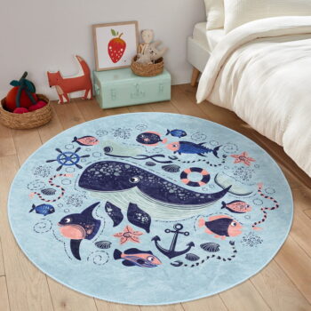 Modrý detský koberec ø 120 cm Comfort – Mila Home – Obrázok 6