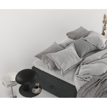 Tmavosivá boxspring posteľ s úložným priestorom 200x200 cm Malte – Maison de Rêve – Obrázok 10